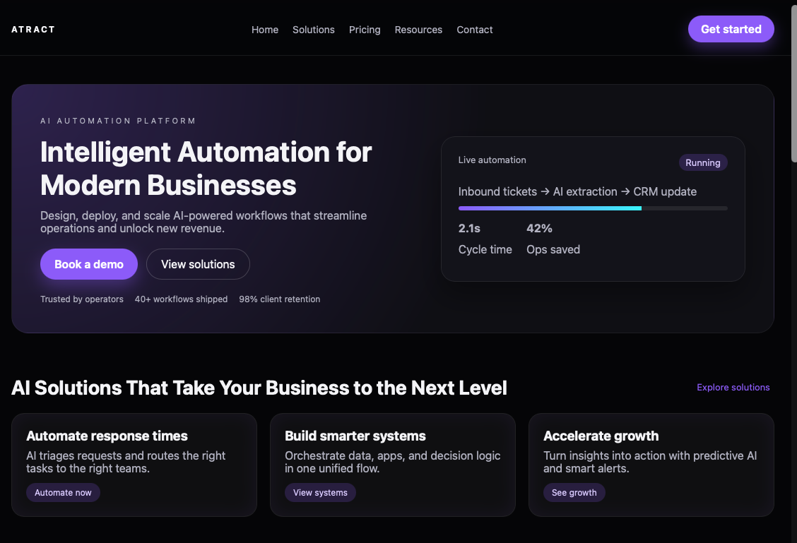 AI automation site preview
